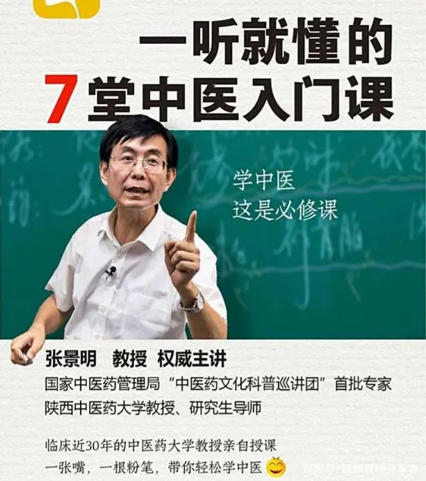 图片[1]-张景明教授讲授《零基础学中医训练营》，82节高清视频教学课程-青知资源